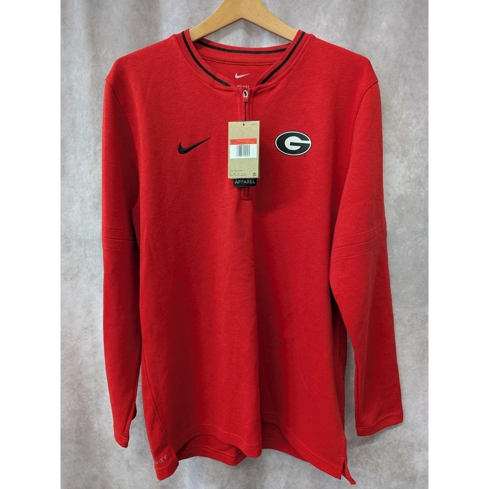 Nike‎ UGA Bulldogs Pullover Men's Large Red | Half-Zip New w/ Tag